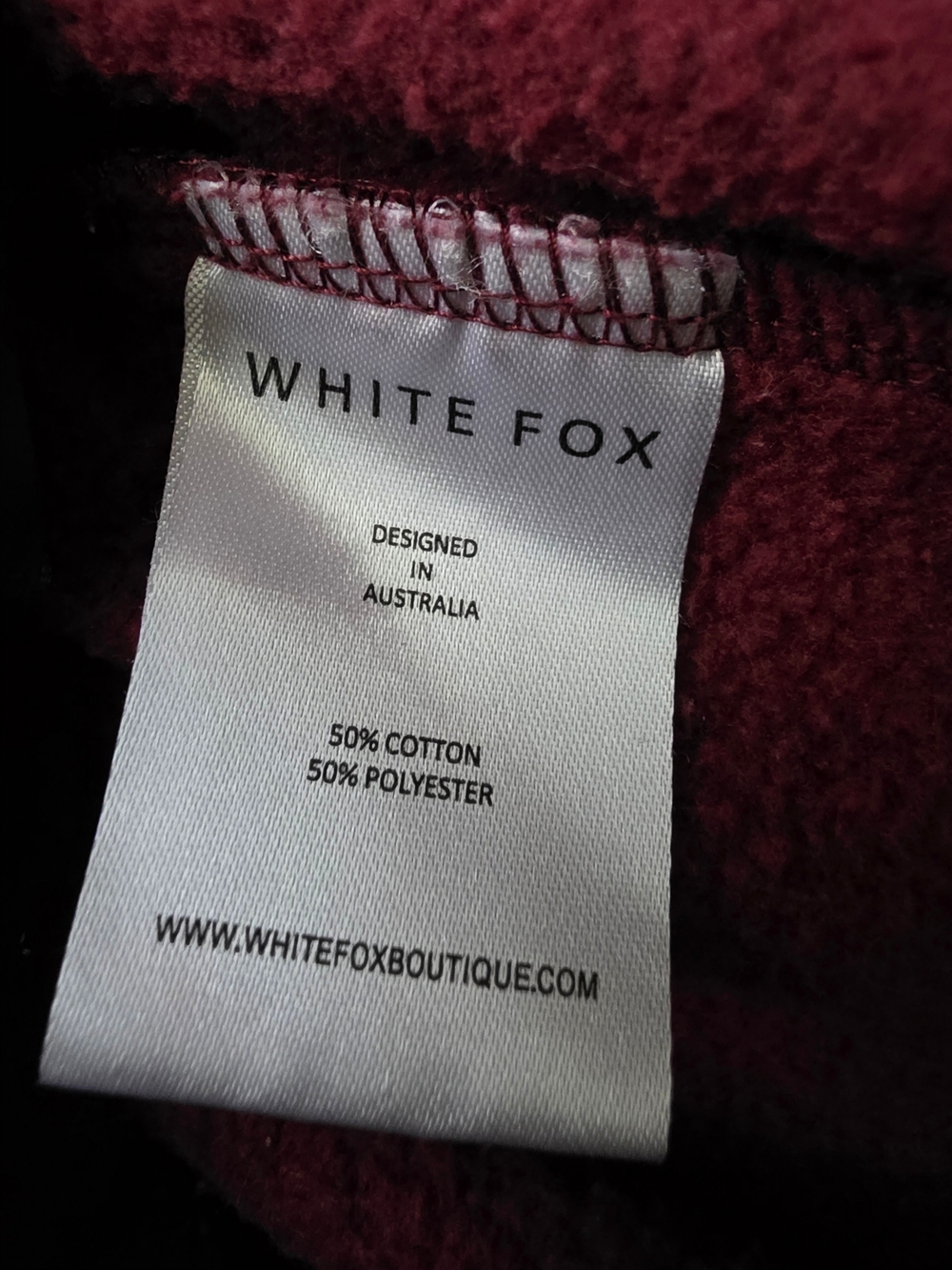 White Fox Boutique Burgundy Sweatpants Size Medium - Picture 8 of 12